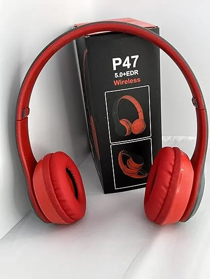 P47 Wireless Bluetooth Headphones – Stereo Sound, Built-in Mic, Foldable Design