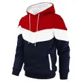 Men’s Red White Navy Color Black Hoodie